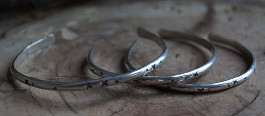 MTO Celestial Stacker Cuff bracelet .925 Sterling Silver or Copper