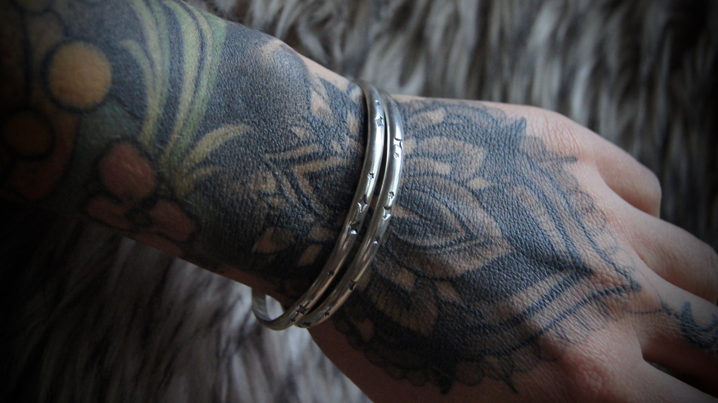 MTO Celestial Stacker Cuff bracelet .925 Sterling Silver or Copper