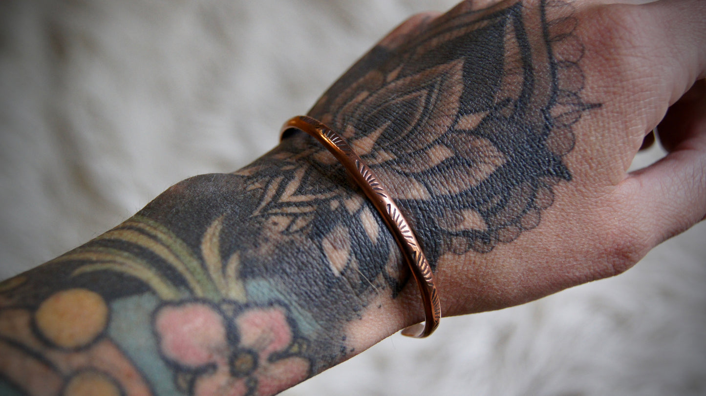MTO Sunrise Stacker Cuff .925 Sterling Silver or Copper