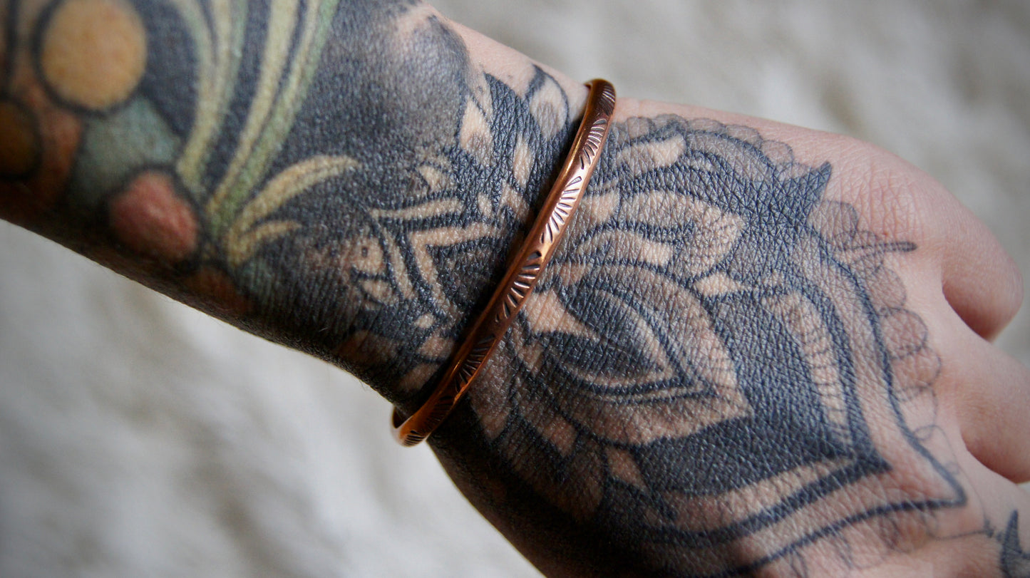 MTO Sunrise Stacker Cuff .925 Sterling Silver or Copper