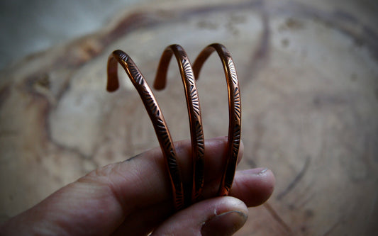 MTO Sunrise Stacker Cuff .925 Sterling Silver or Copper