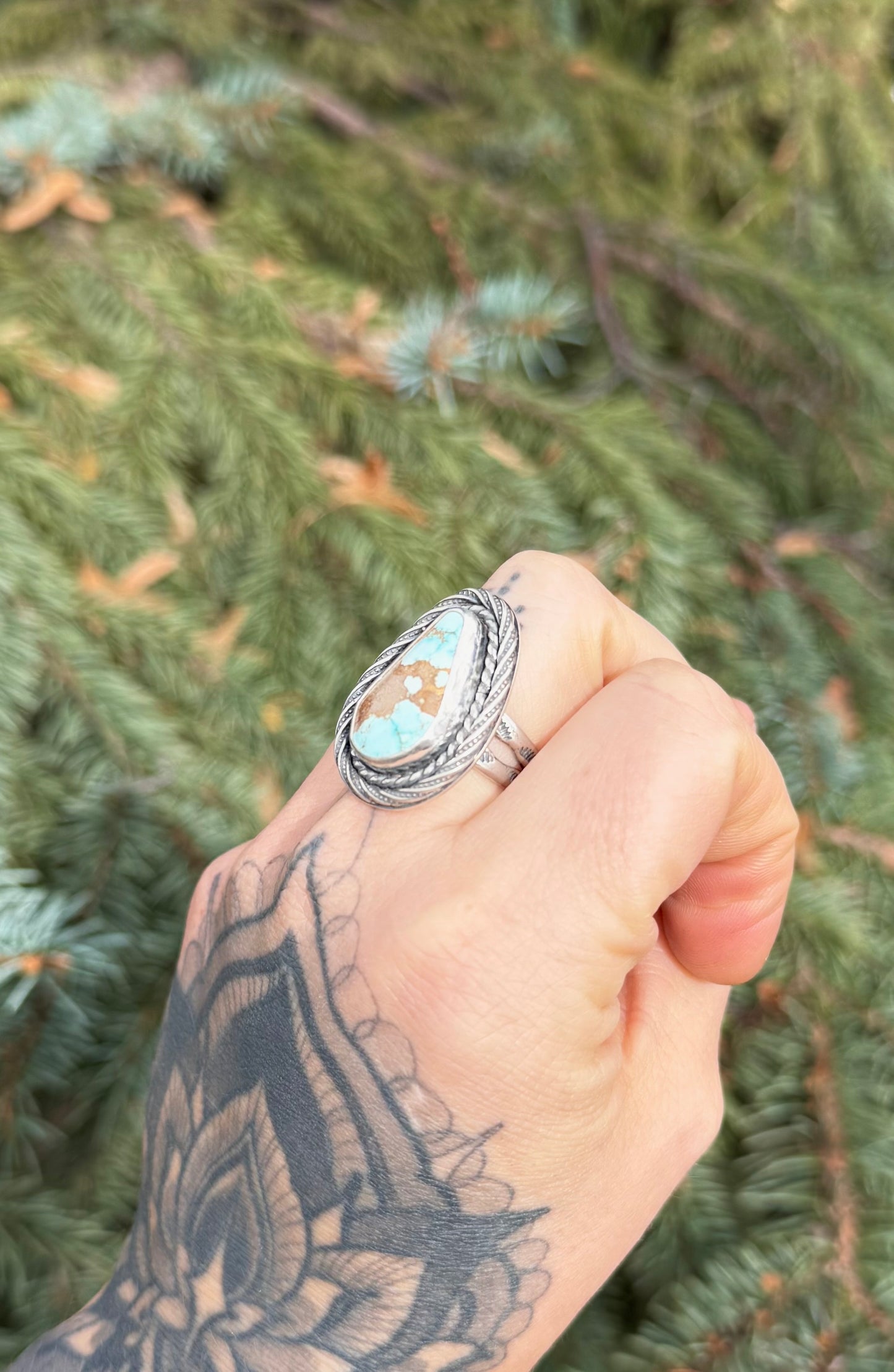 Number 8 Turquoise Ring | Size 8