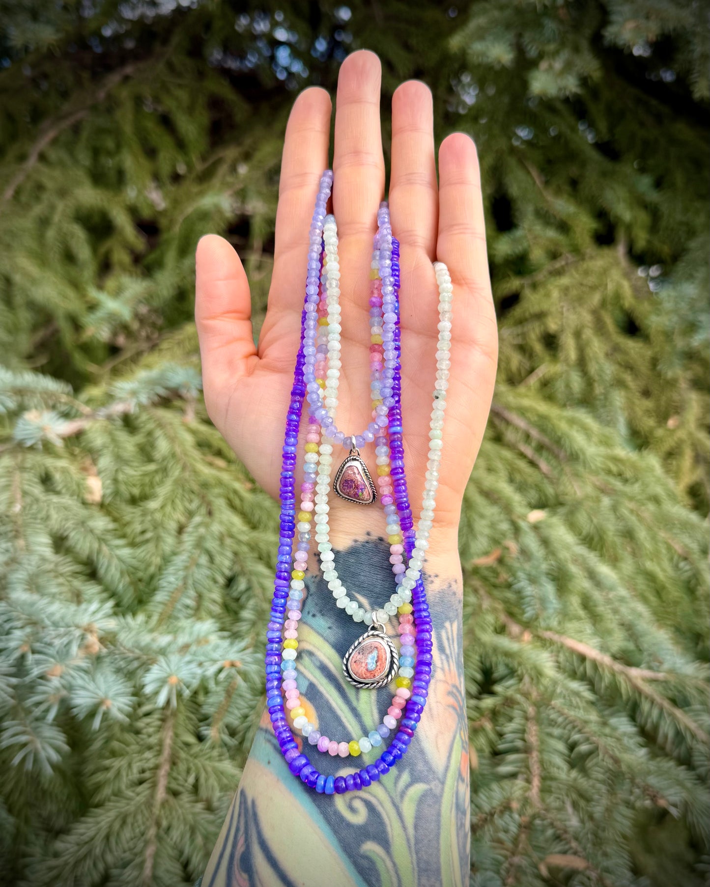 Cosmic Purple Opal Strand Necklace