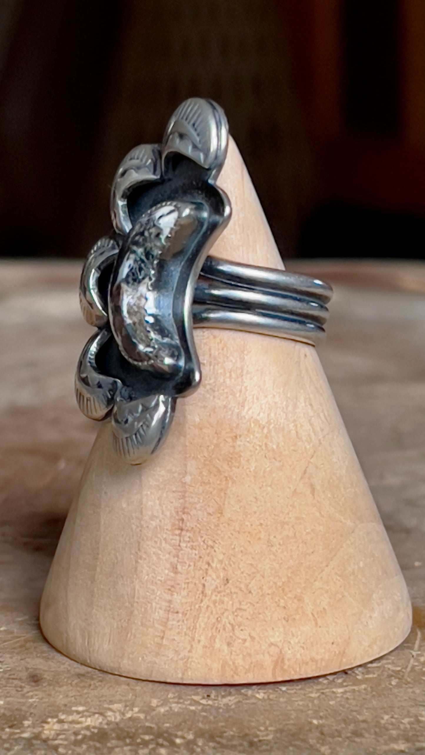 White Buffalo Turquoise Ring - Size 7.5