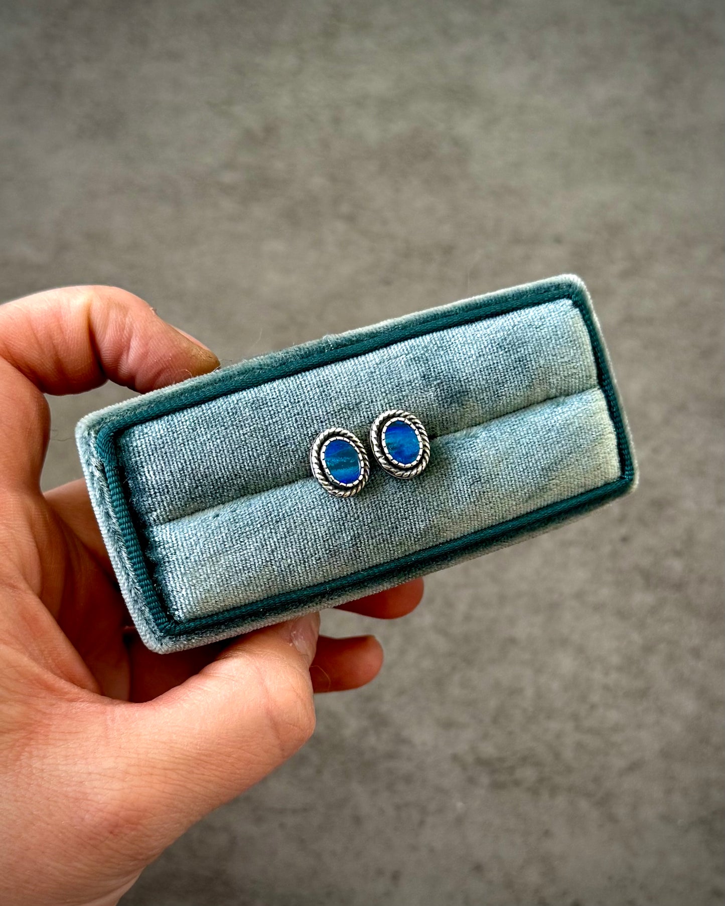 Australian Opal Doublet Stud Earrings