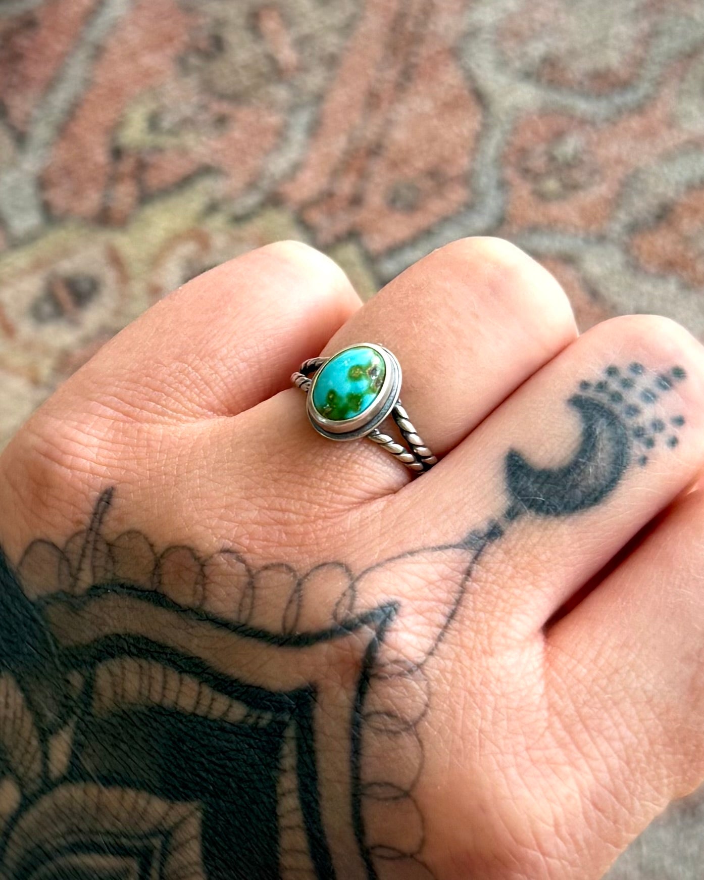 Sonoran Gold Turquoise Ring — Size 6.25 — Sterling Silver