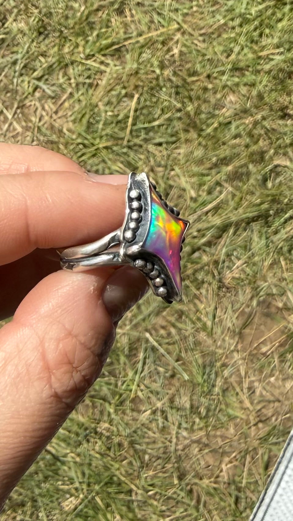 Aurora Opal Sparkle Ring - Size 7.75