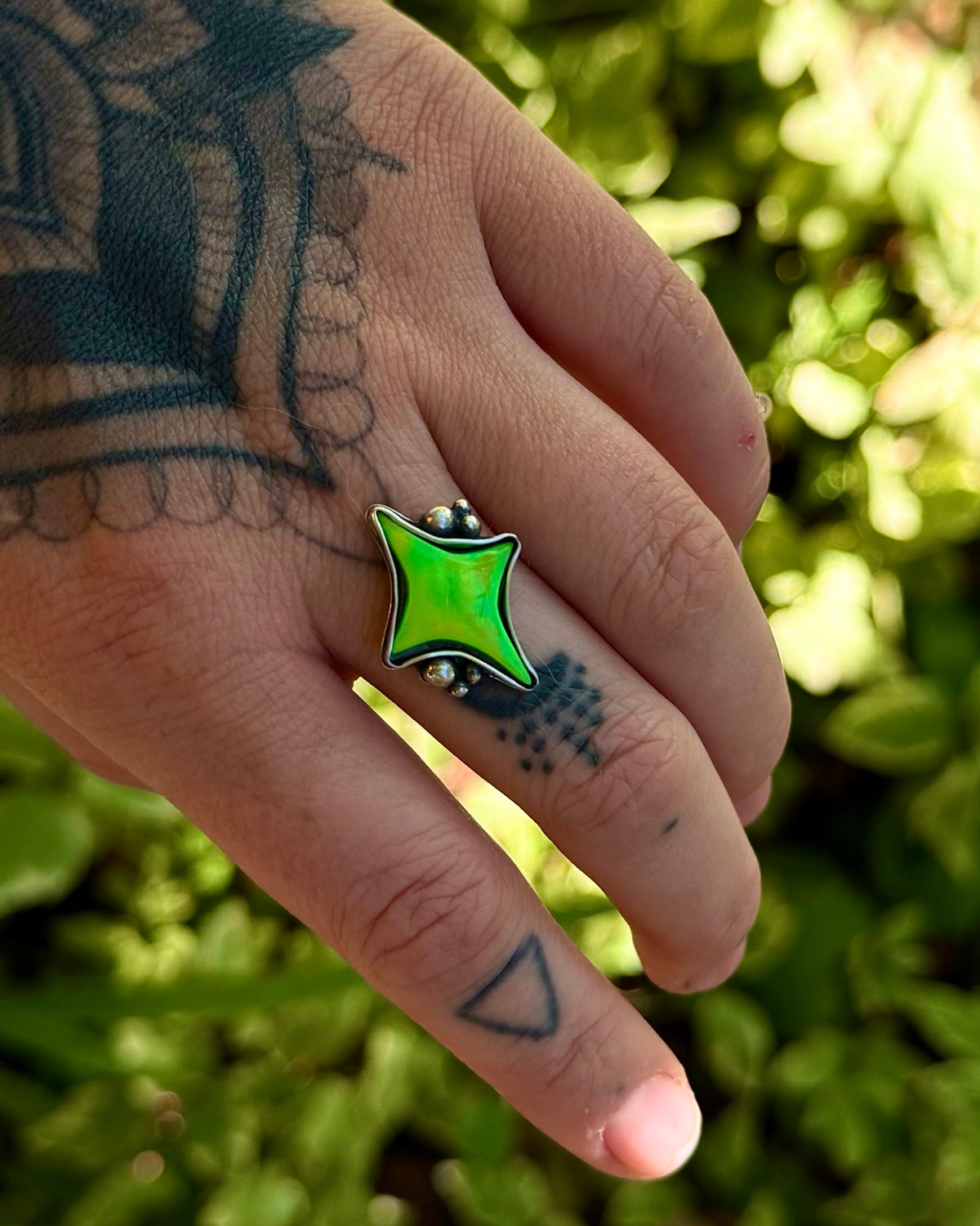 Aurora Opal Star #3 — Ring or Necklace, Made to Order