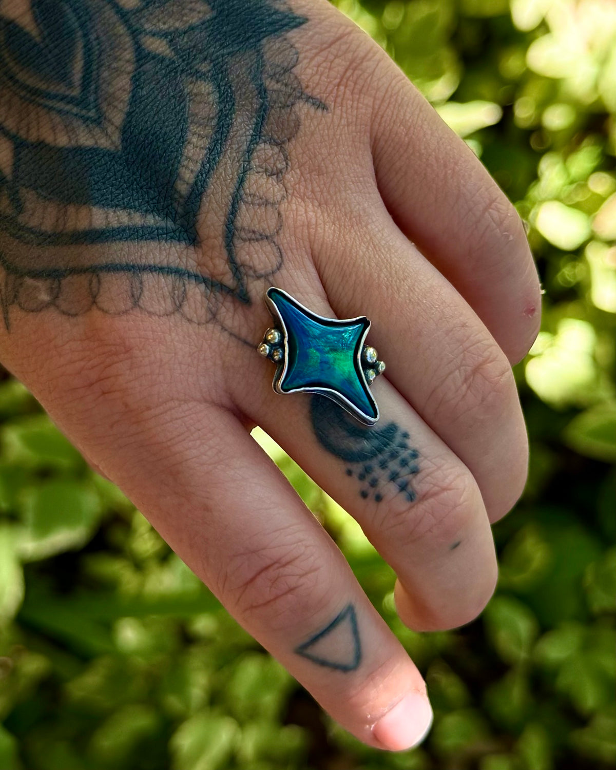 Aurora Opal Star #2 — Ring or Necklace, Made to Order