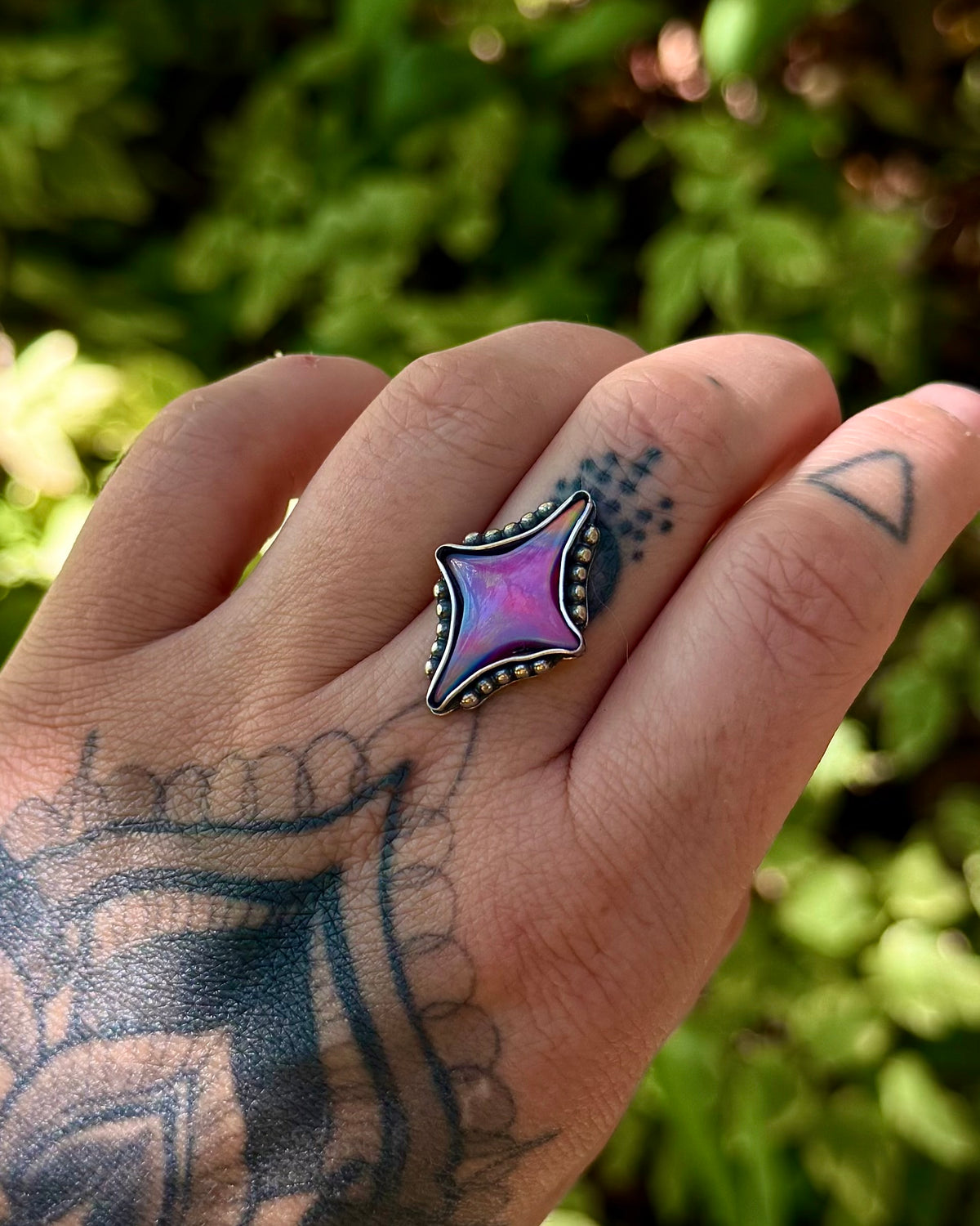 Aurora Opal Star #5 — Ring or Necklace, Made to Order