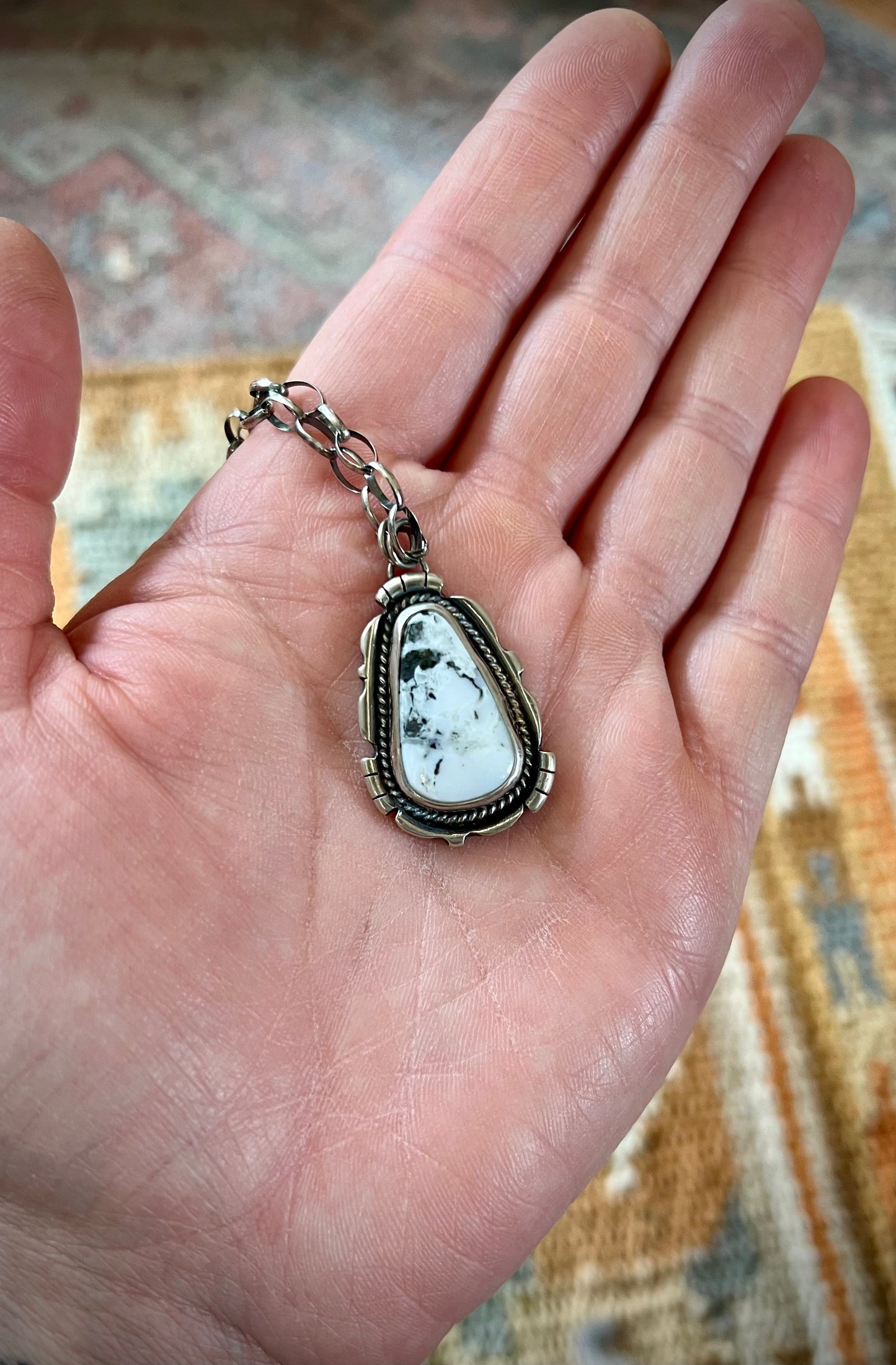 White Buffalo Pendant & Chain