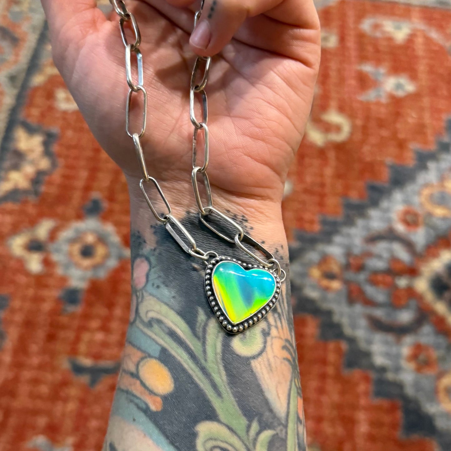 Aurora Opal & Handmade Chain Choker