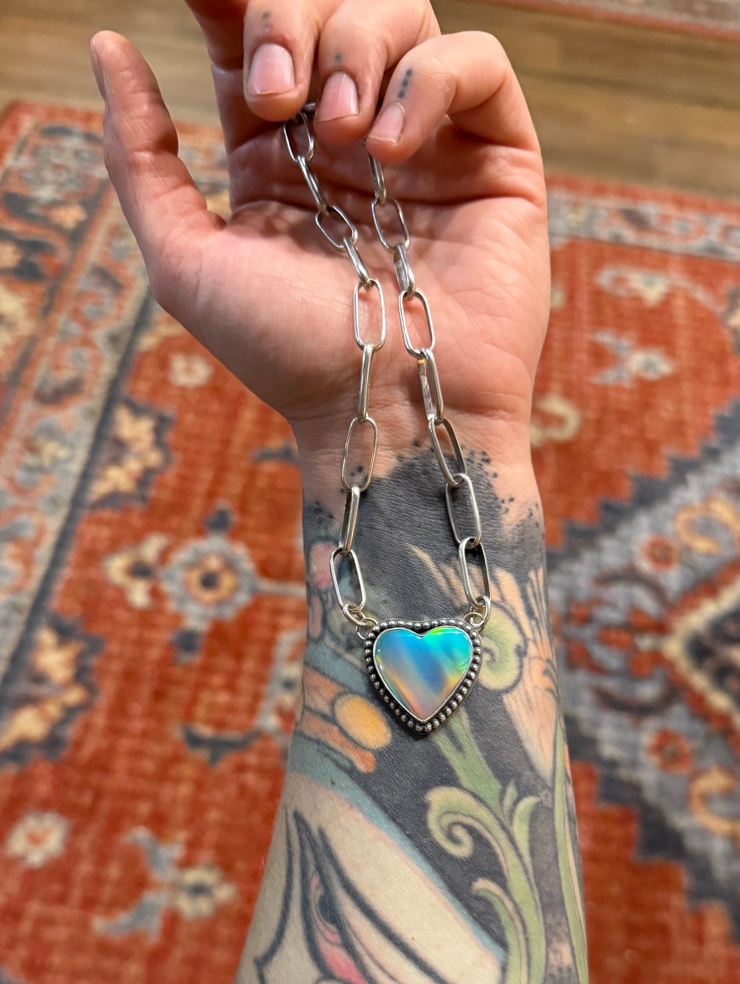 Aurora Opal & Handmade Chain Choker