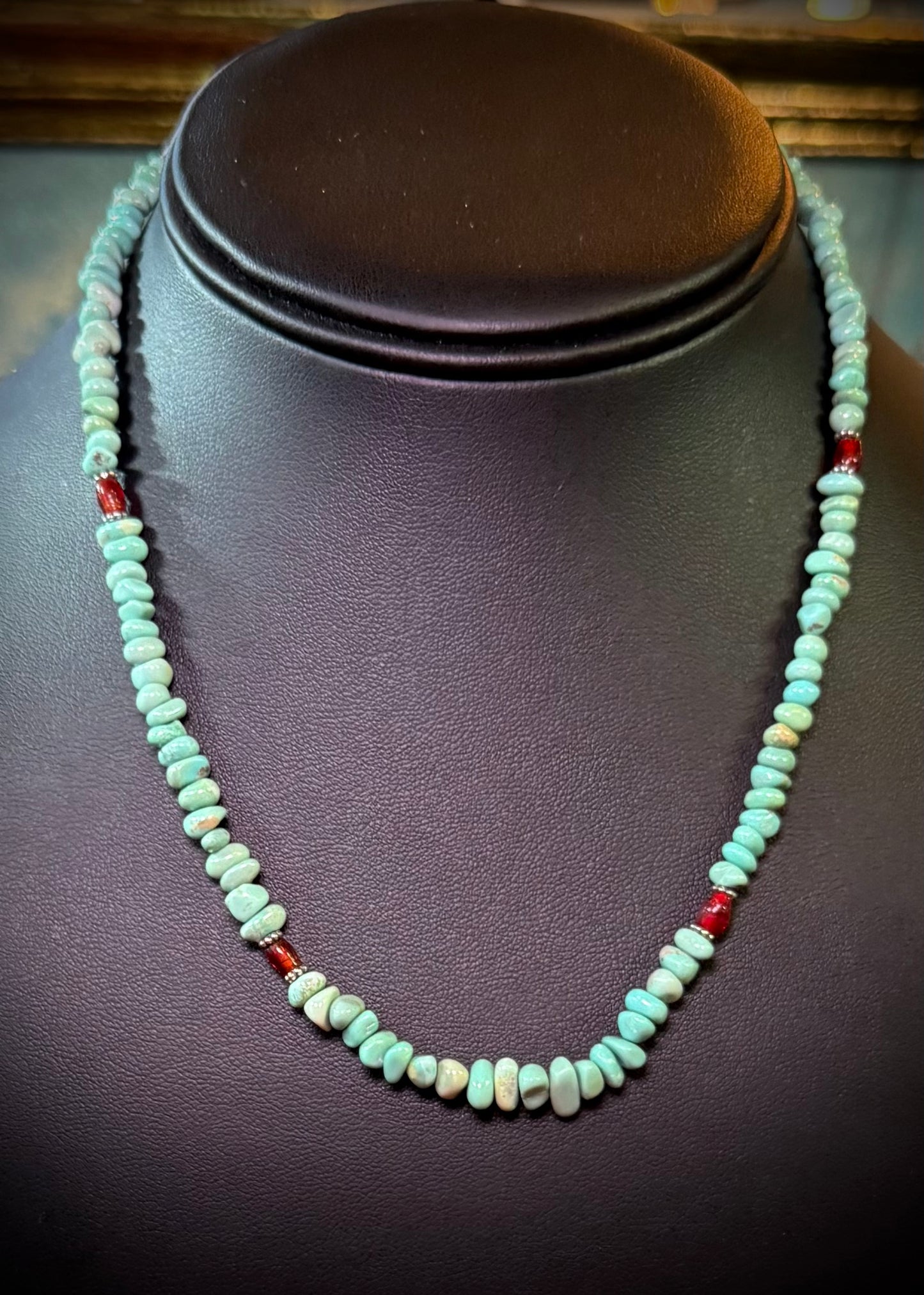 Campitos Turquoise + African Glass Necklace