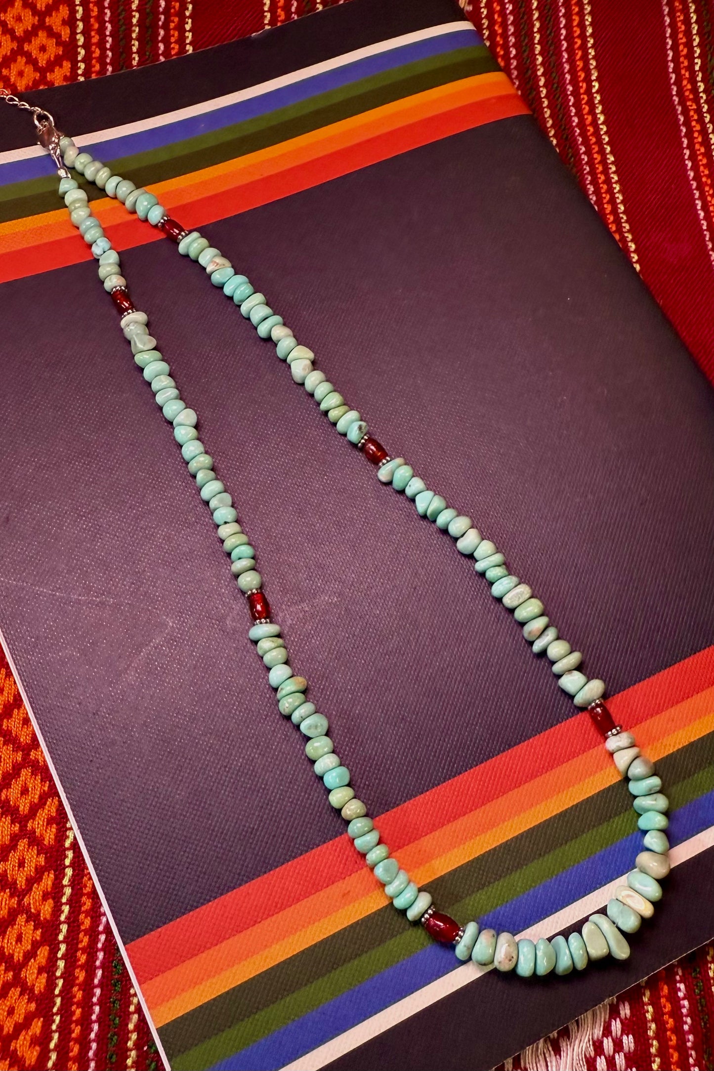 Campitos Turquoise + African Glass Necklace