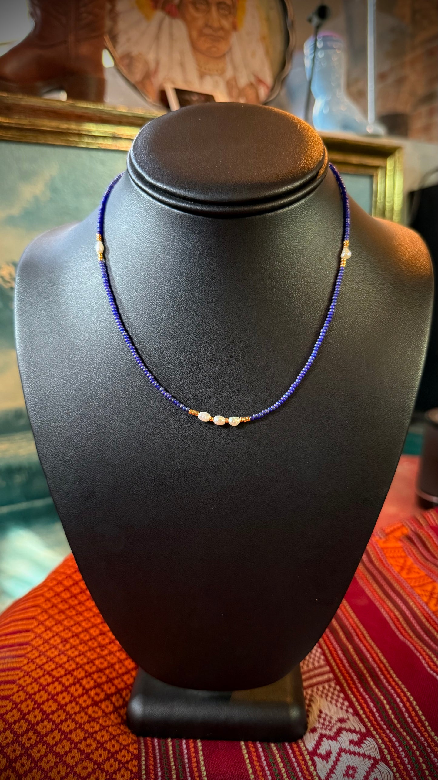 Glass + Freshwater Pearl Necklace