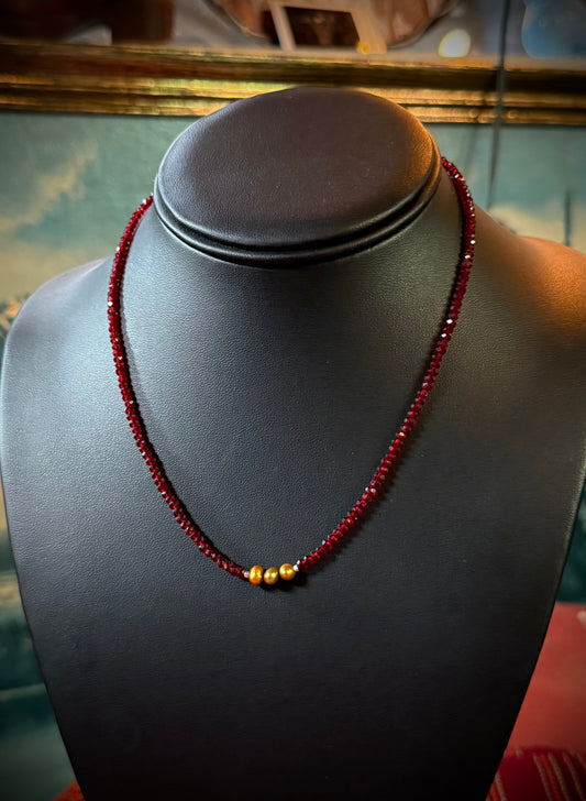 Garnet + Freshwater Pearl Necklace