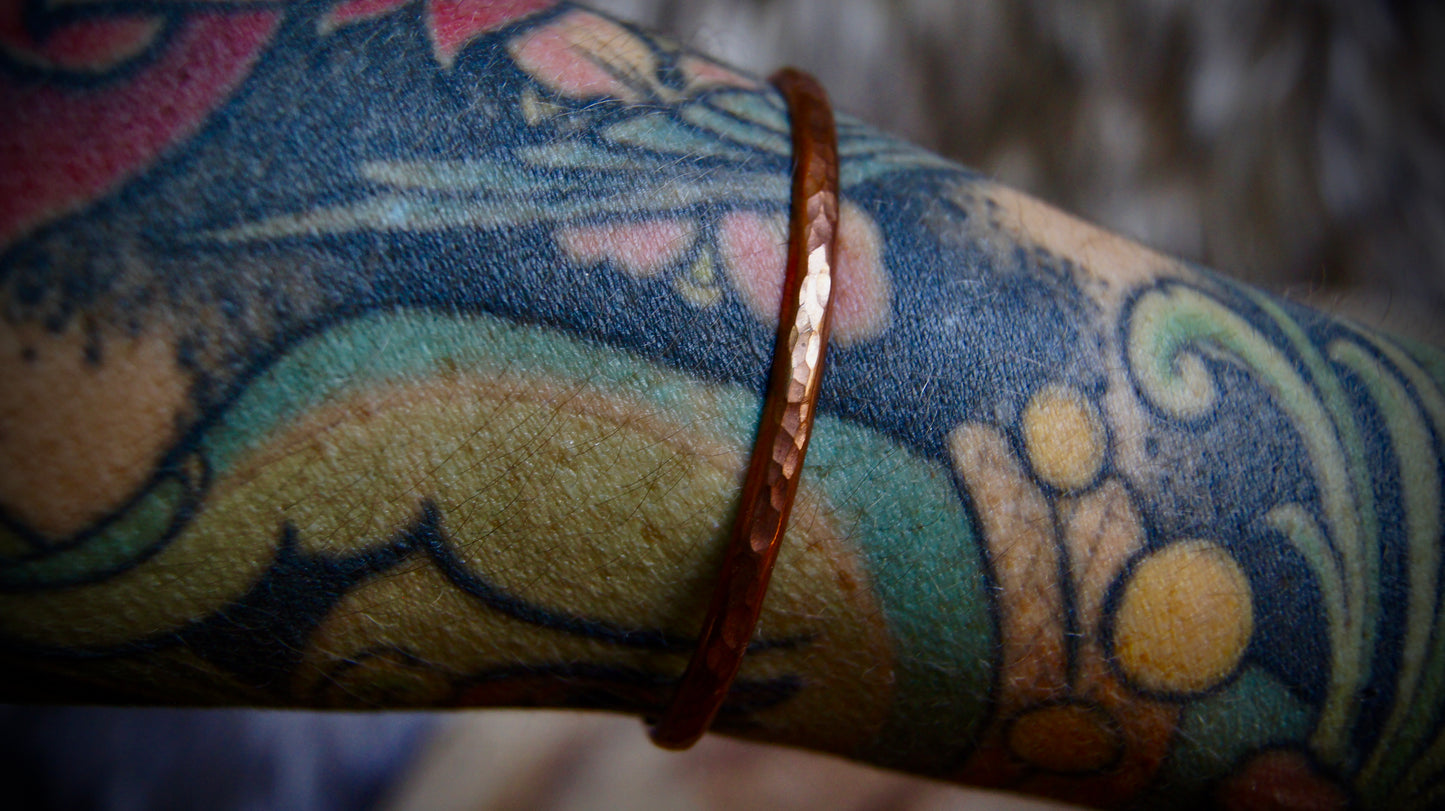 Made to Order Hammered Stacker Cuff (.925 Silver or Copper)