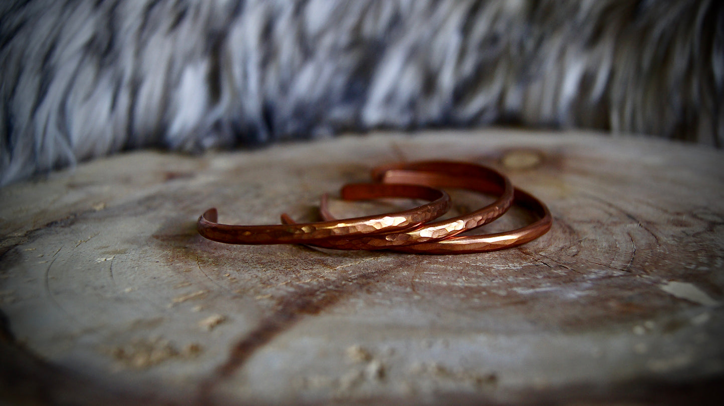 Made to Order Hammered Stacker Cuff (.925 Silver or Copper)