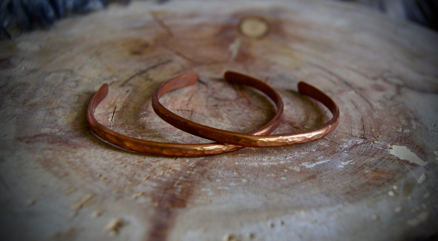 Made to Order Hammered Stacker Cuff (.925 Silver or Copper)