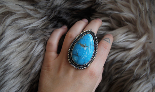 Turquoise Mountain Statement Ring - US 8.5