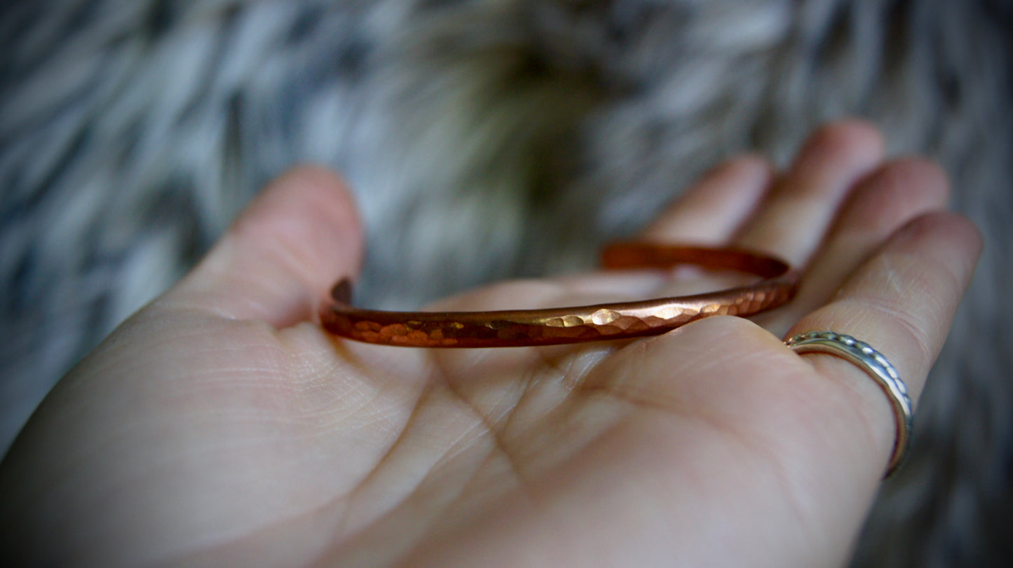 Made to Order Hammered Stacker Cuff (.925 Silver or Copper)