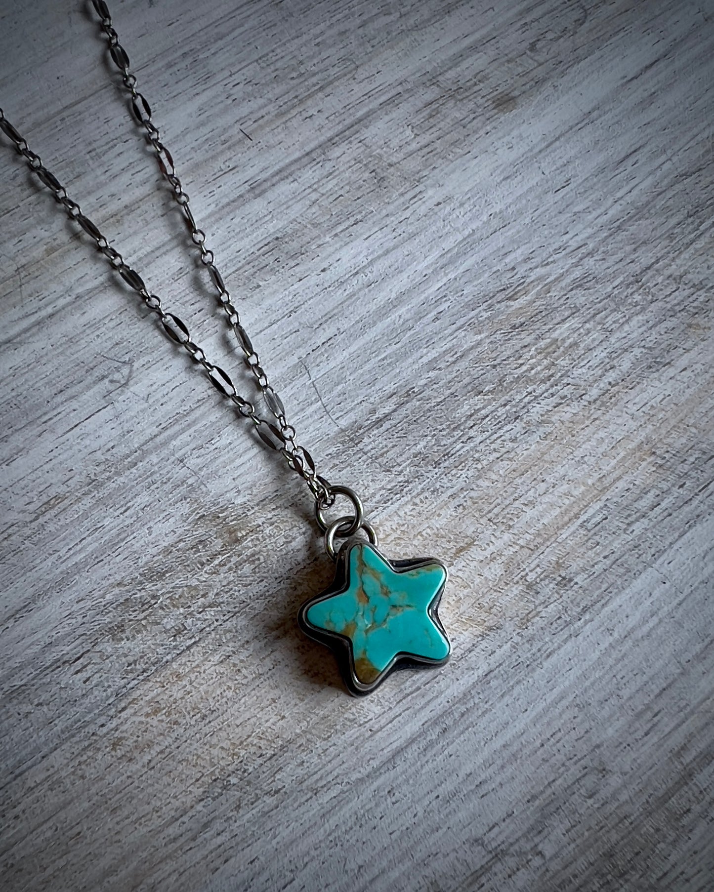 Chilean Turquoise Charm Necklace - 18" Chain