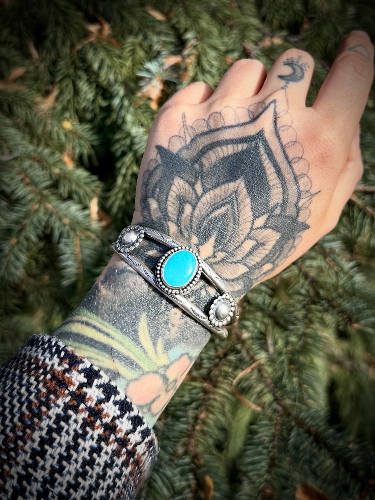 🌵 Sleeping Beauty Statement Cuff — Sterling Silver | Heirloom Quality