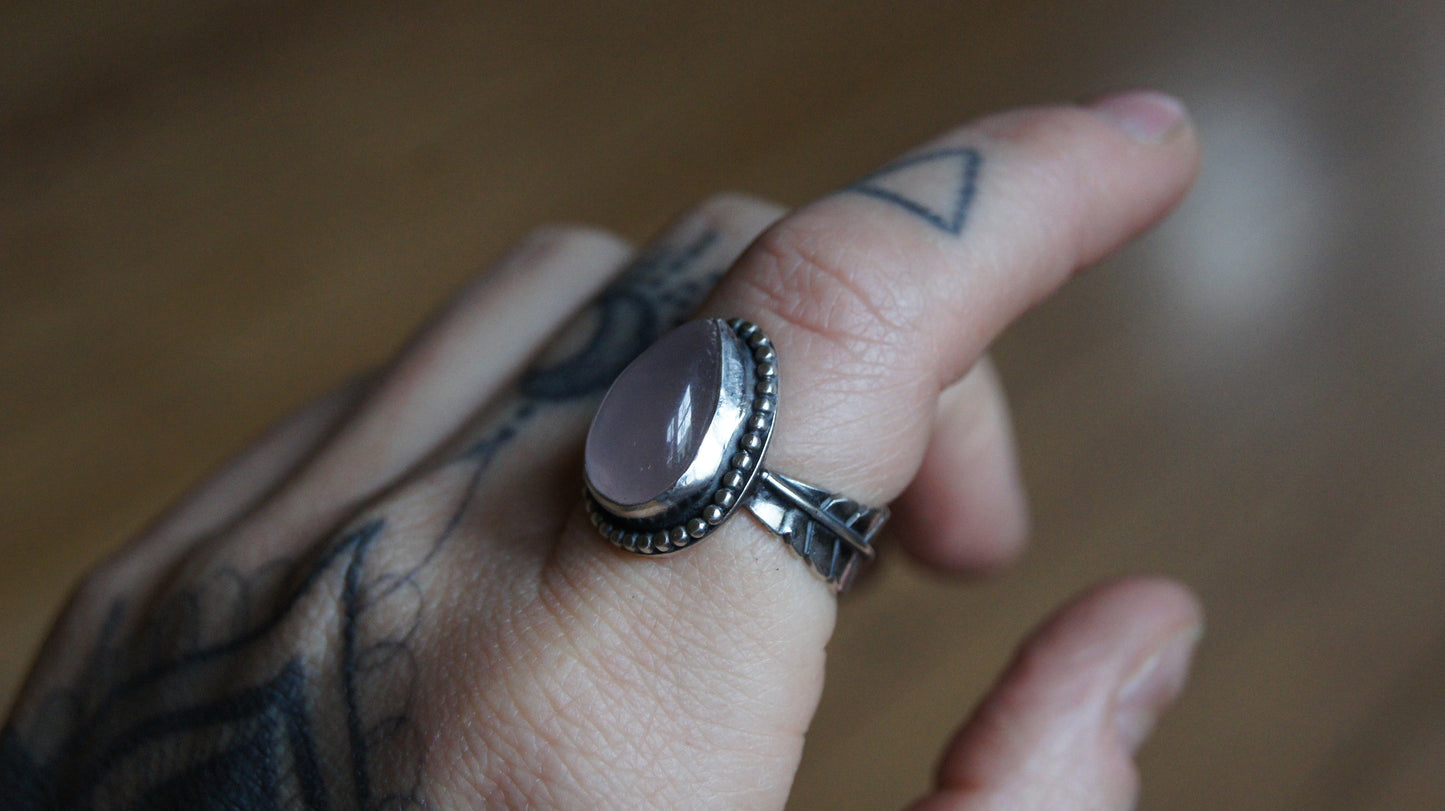 Rose Quartz Ring - Size 8