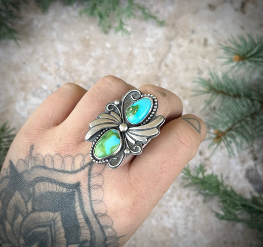 Sonoran Gold Turquoise Statement Ring | Size 7.5