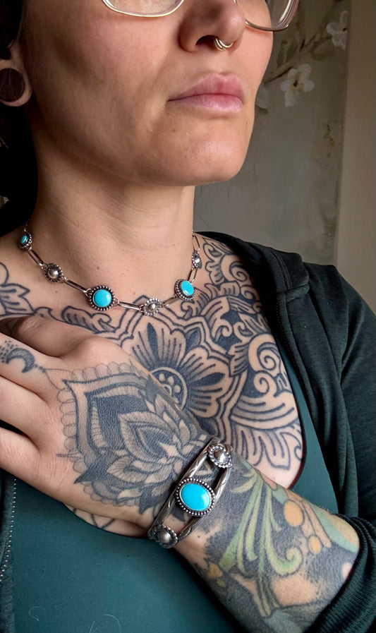 Sleeping Beauty Turquoise Heirloom 16"  Choker