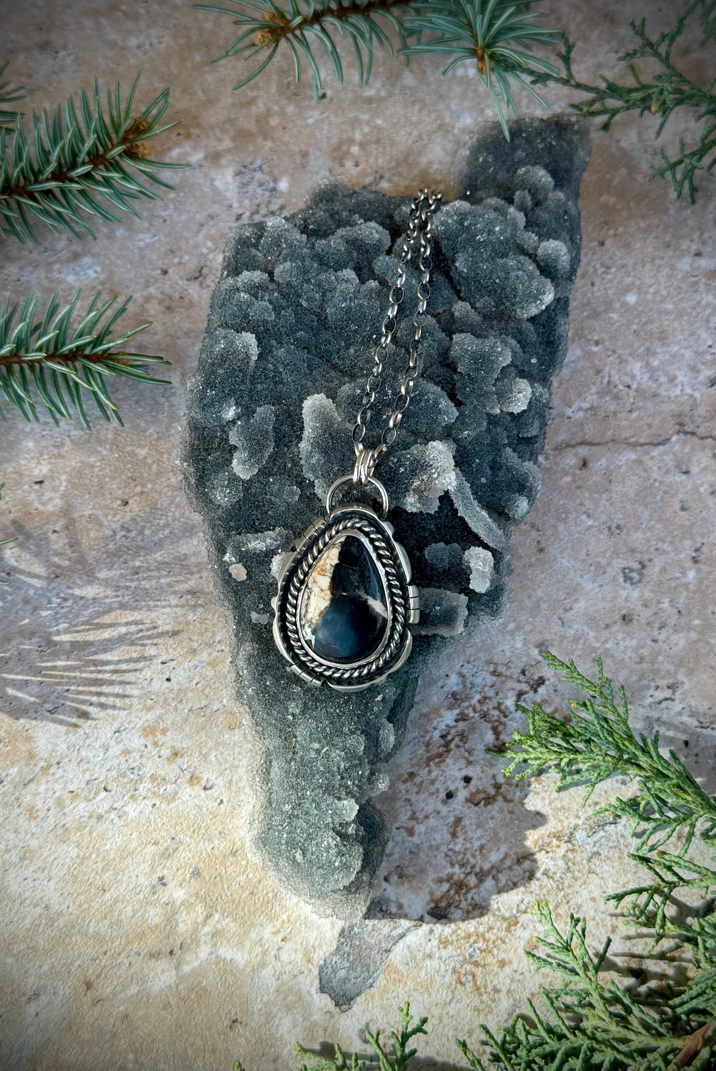 White Buffalo Statement Necklace on 20" Chain