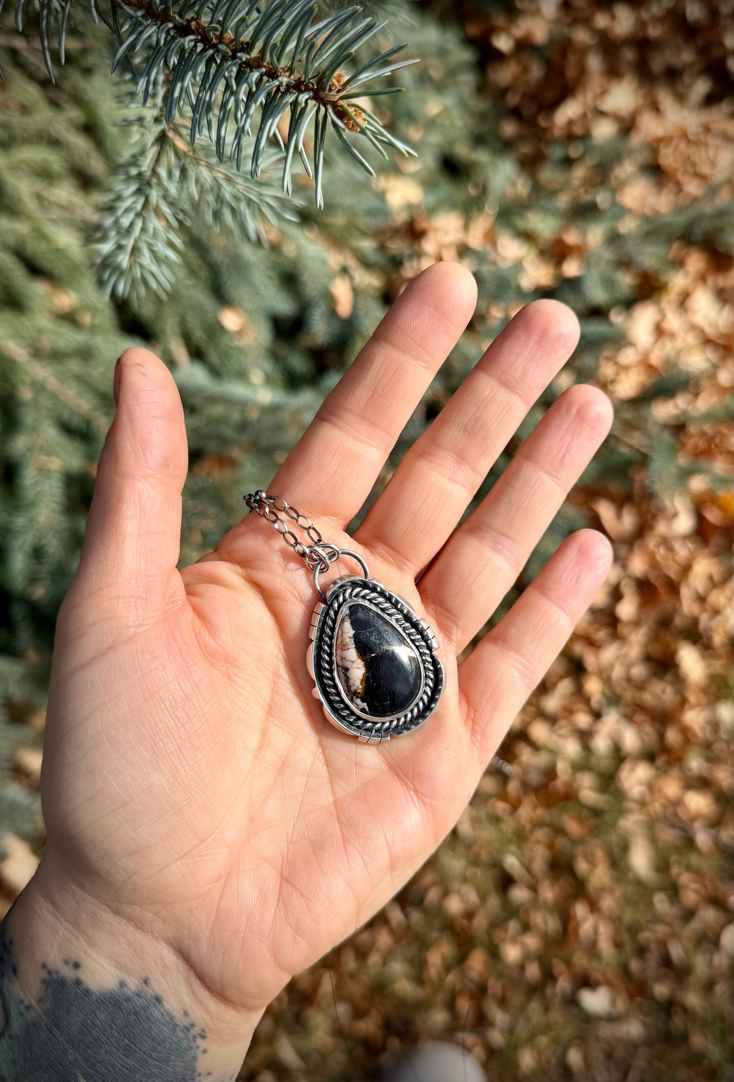 White Buffalo Statement Necklace on 20" Chain