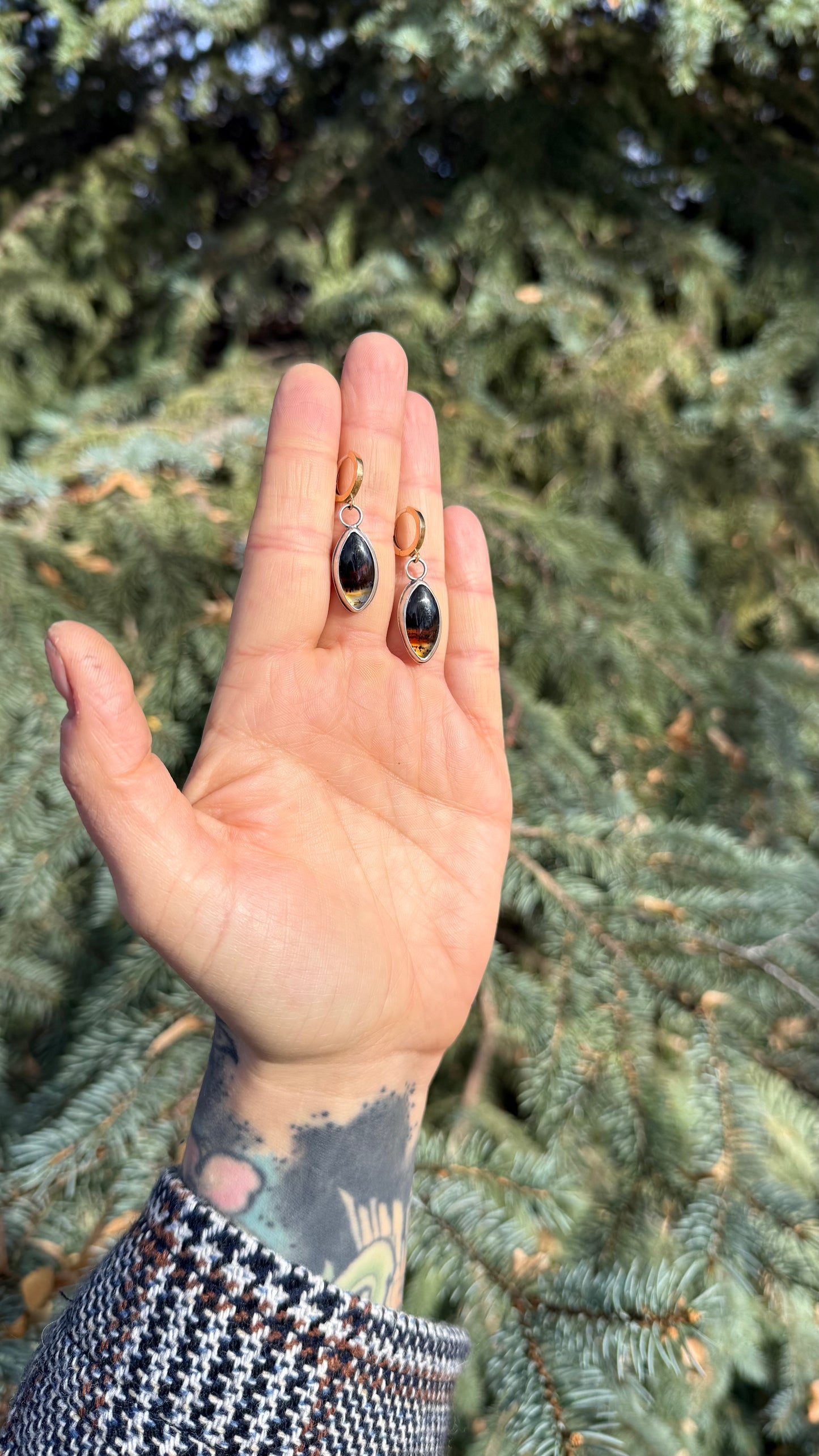 Celestial Earth Huggies — Montana Agate