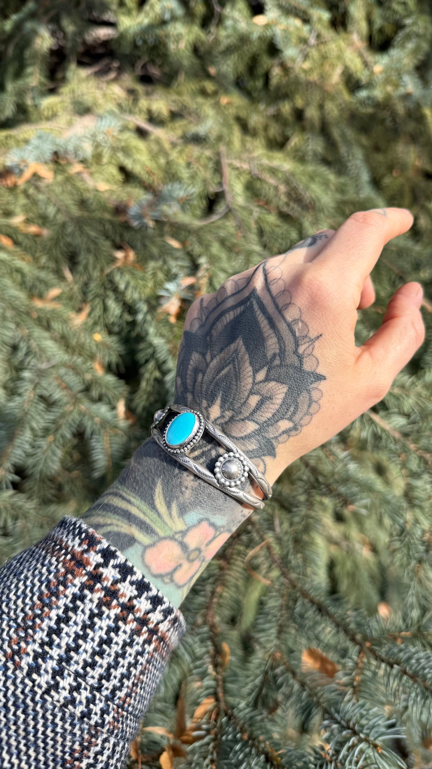 🌵 Sleeping Beauty Statement Cuff — Sterling Silver | Heirloom Quality