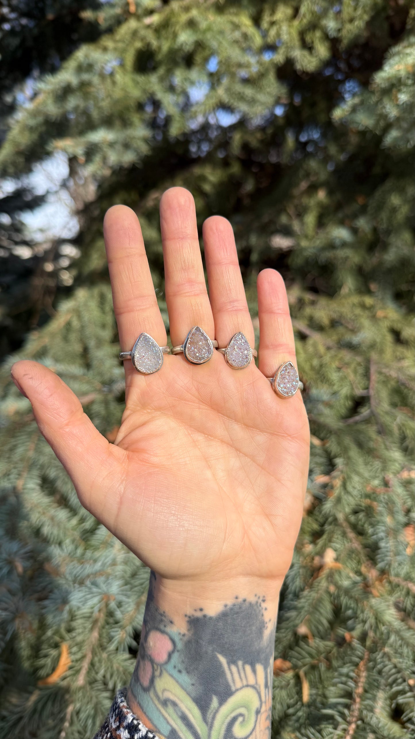 Crystal Druzy Teardrop Ring | Various Sizes