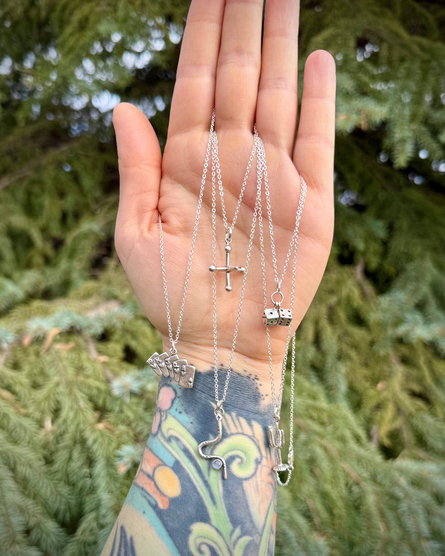 Sterling Silver Cosmic Charm Necklaces