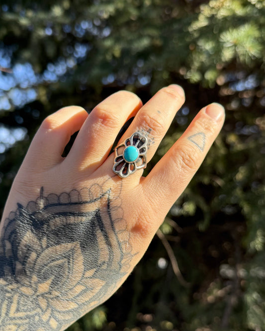 Sierra Bella Turquoise Petal Ring | Size 7.5