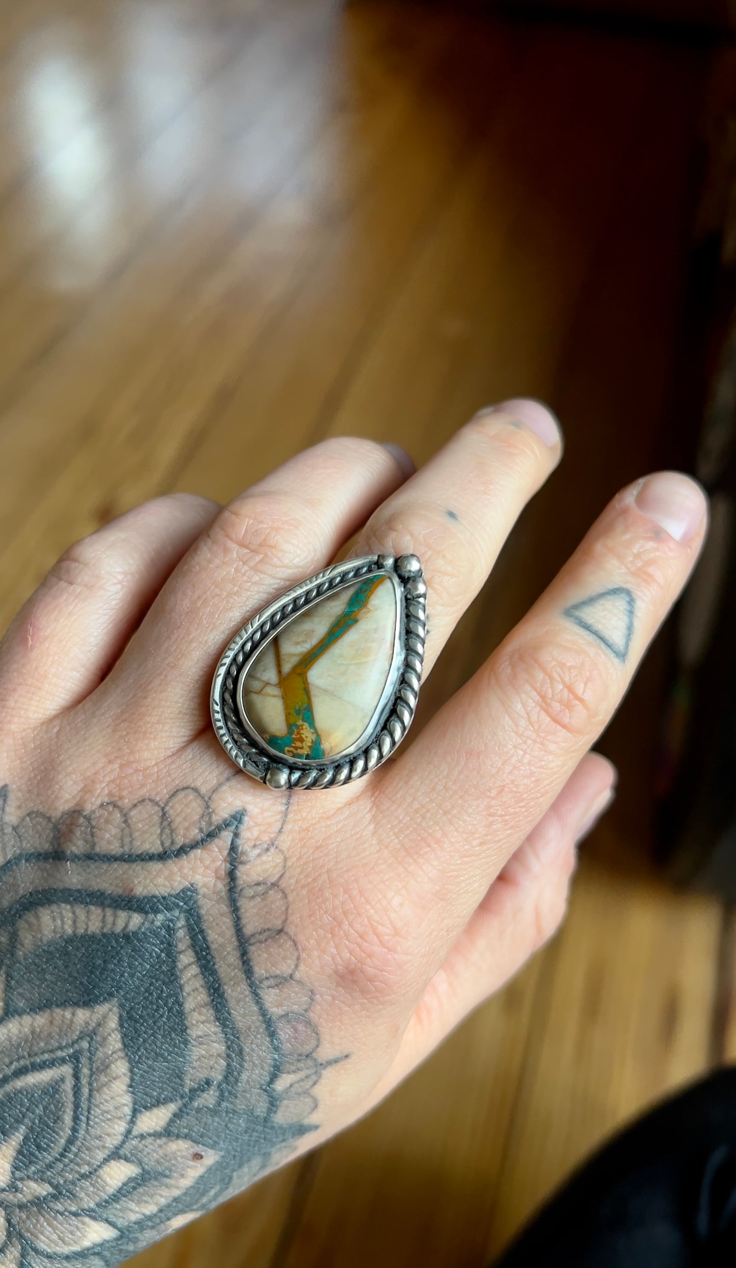 Royston Ribbon Turquoise Ring - Size 7.5