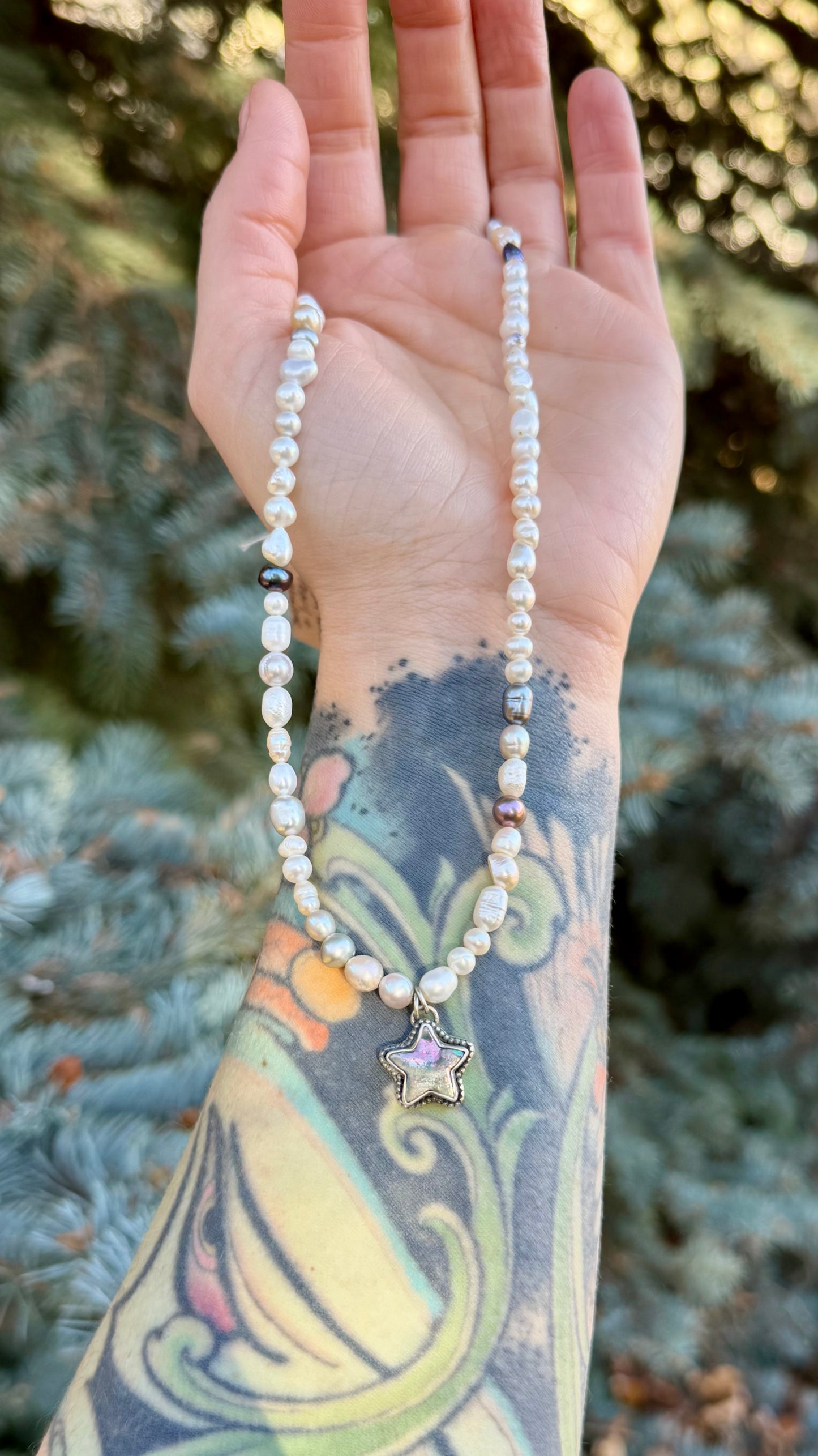 Pearl Star Necklace | 16"