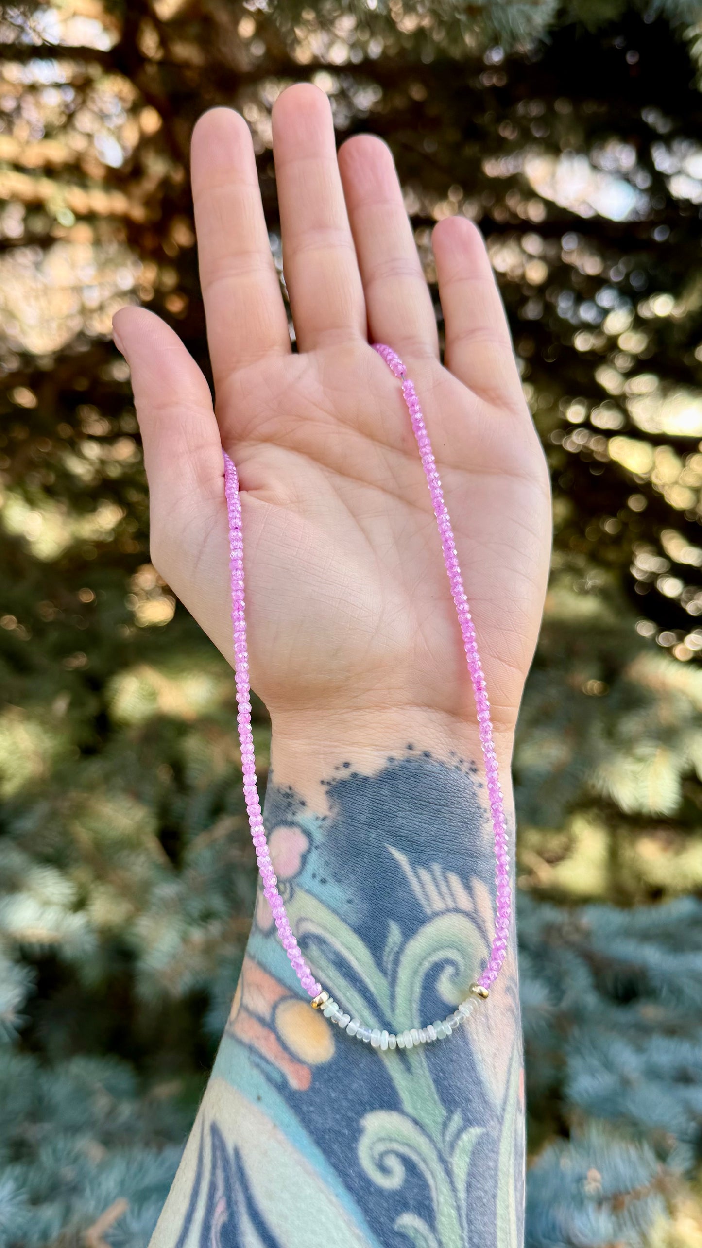 Shimmer Opal + CZ Necklace