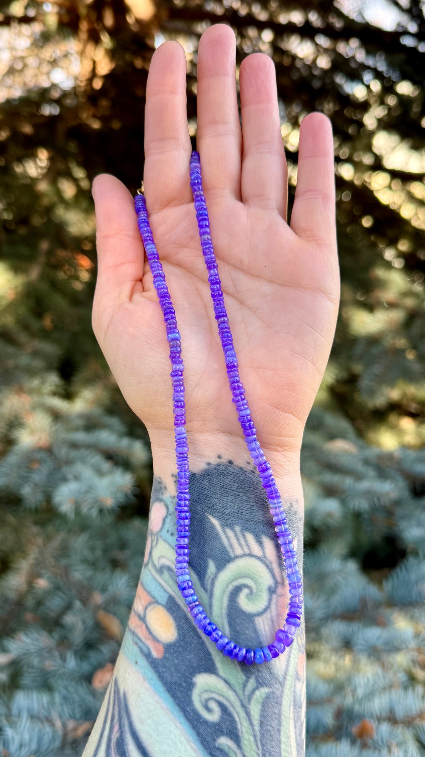 Cosmic Purple Opal Strand Necklace