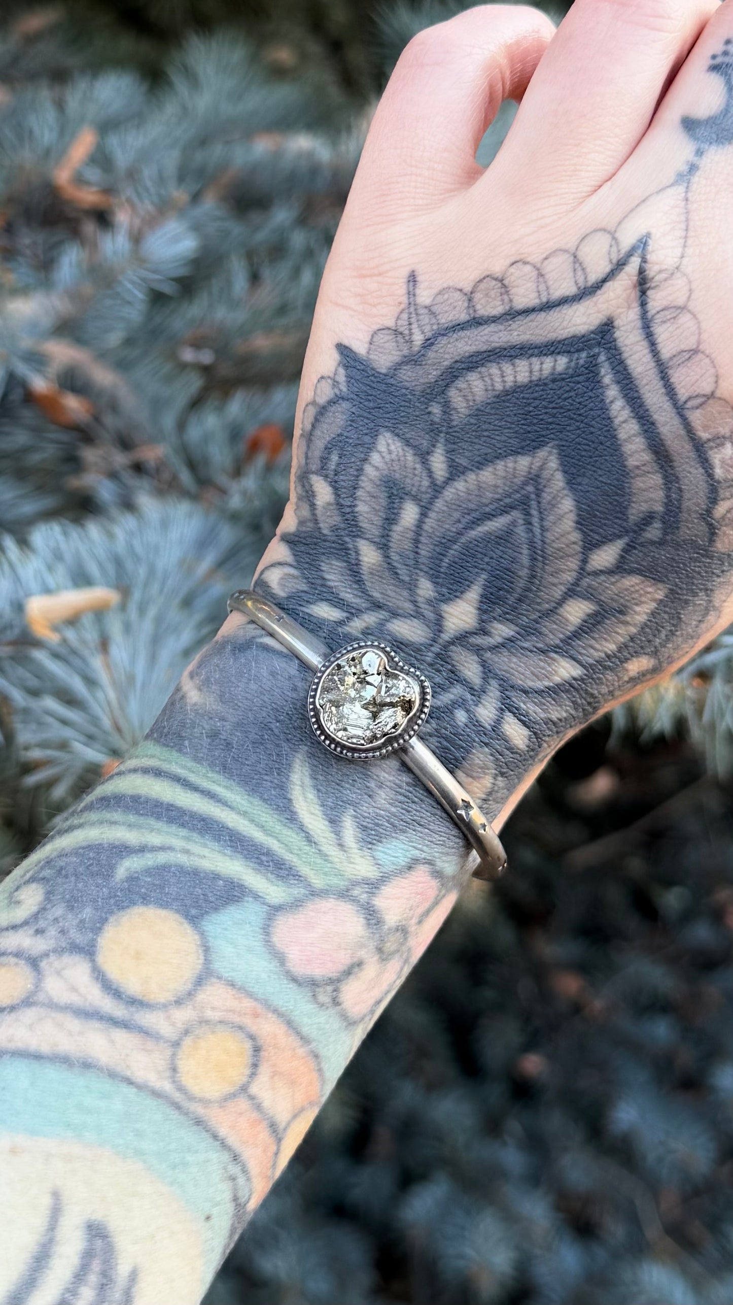 Celestial Pyrite Cuff Bracelet | S/M