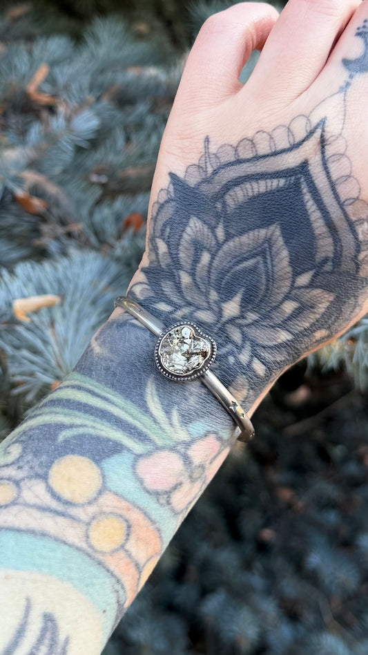Celestial Pyrite Cuff Bracelet | S/M
