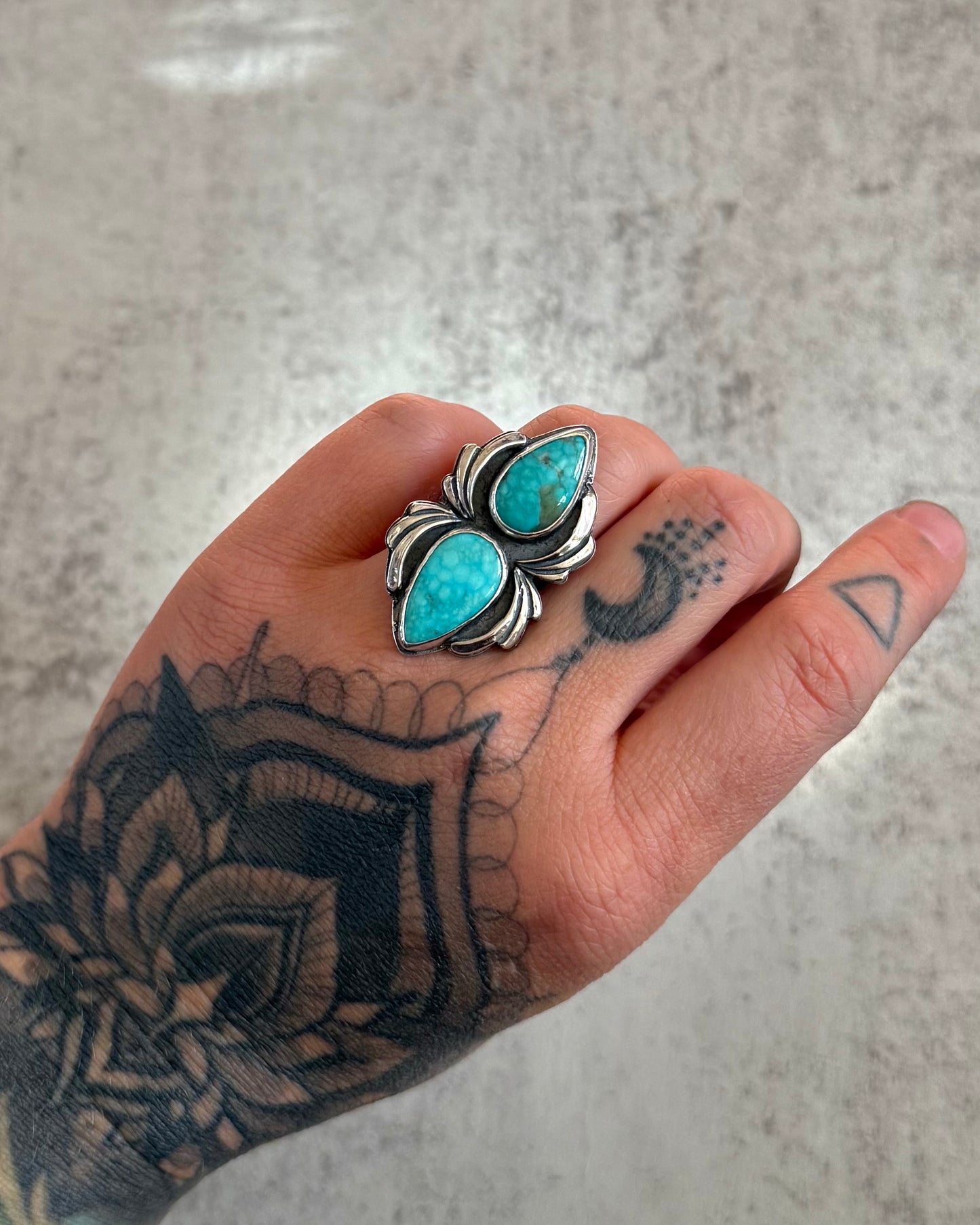Andes Bloom | Chilean Turquoise Sterling Silver Ring (Size 7.5)