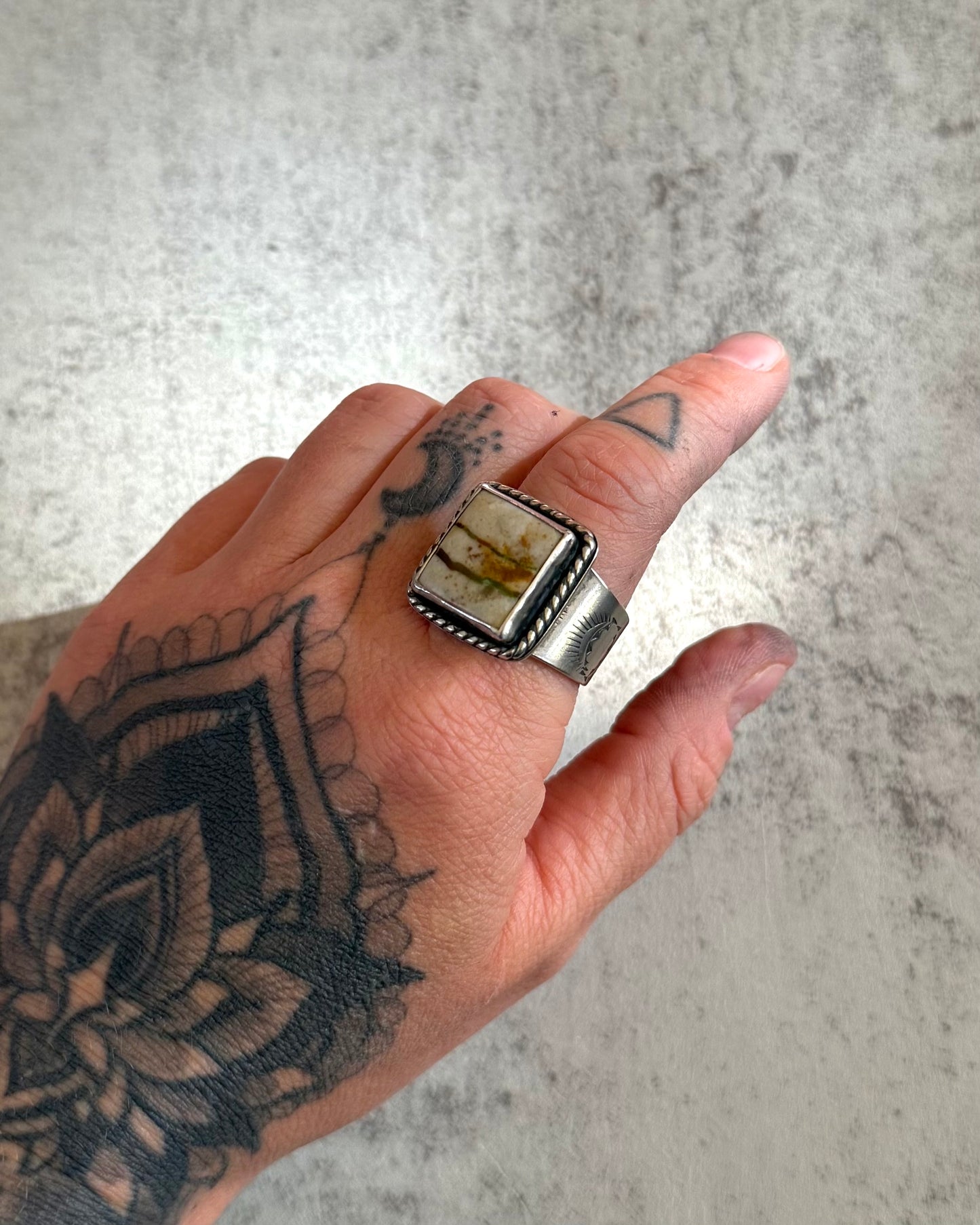 Chunky Royston Ribbon Turquoise Ring| Size 11.5