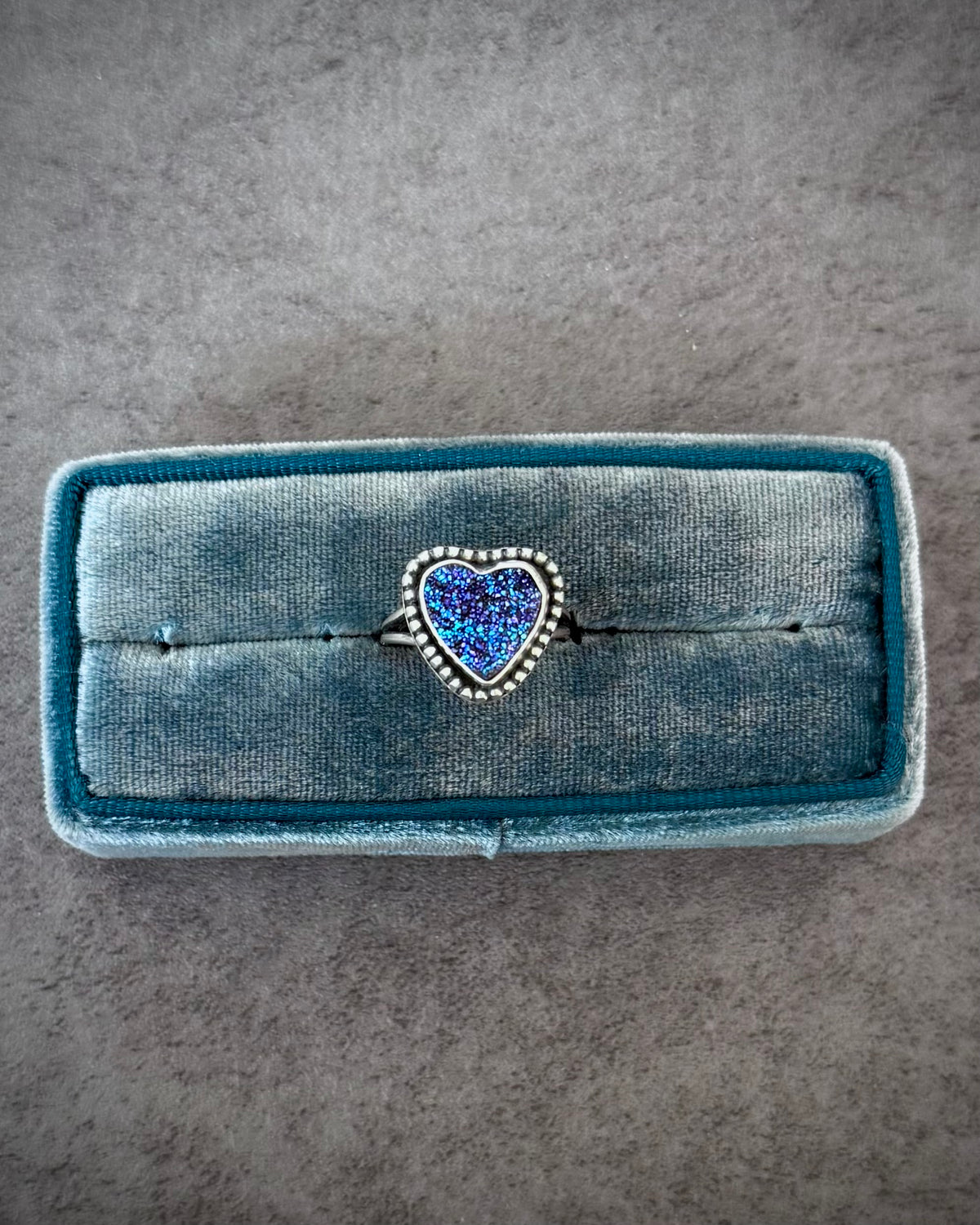 Druzy Heart Ring - Size 7