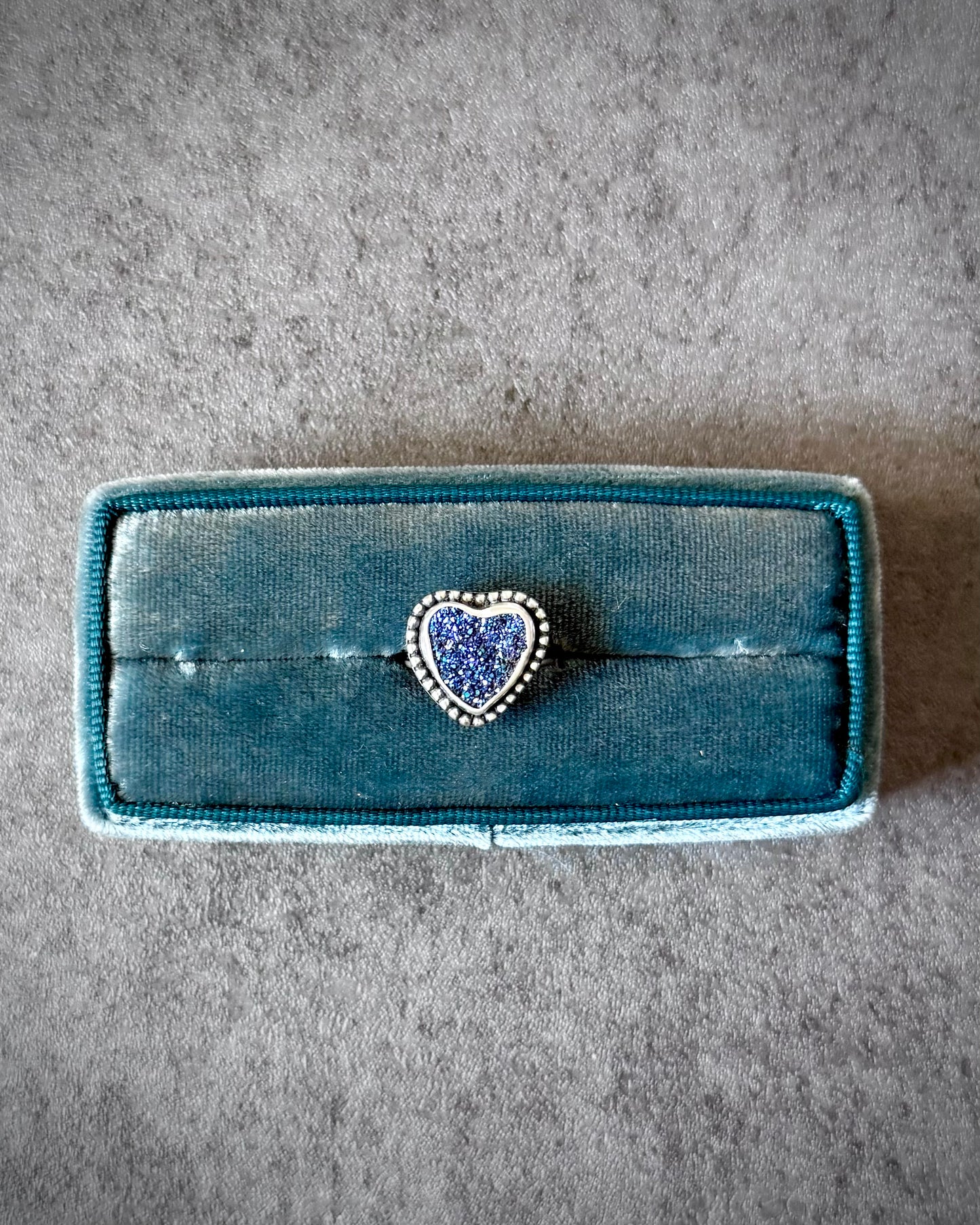 Druzy Heart Ring - Size 5