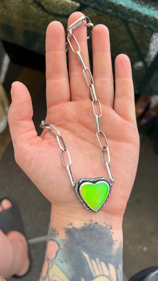 Aurora Opal Heart Choker/Necklace