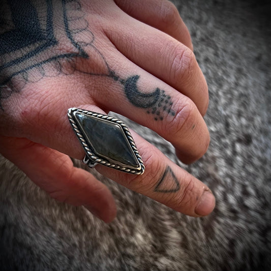 Labradorite Statement Ring | Size 8